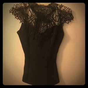 Lace Neck fitted top